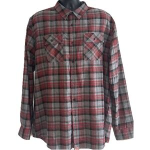 Simply Southern Men's Flannel Shirt XXL Grey Red Black